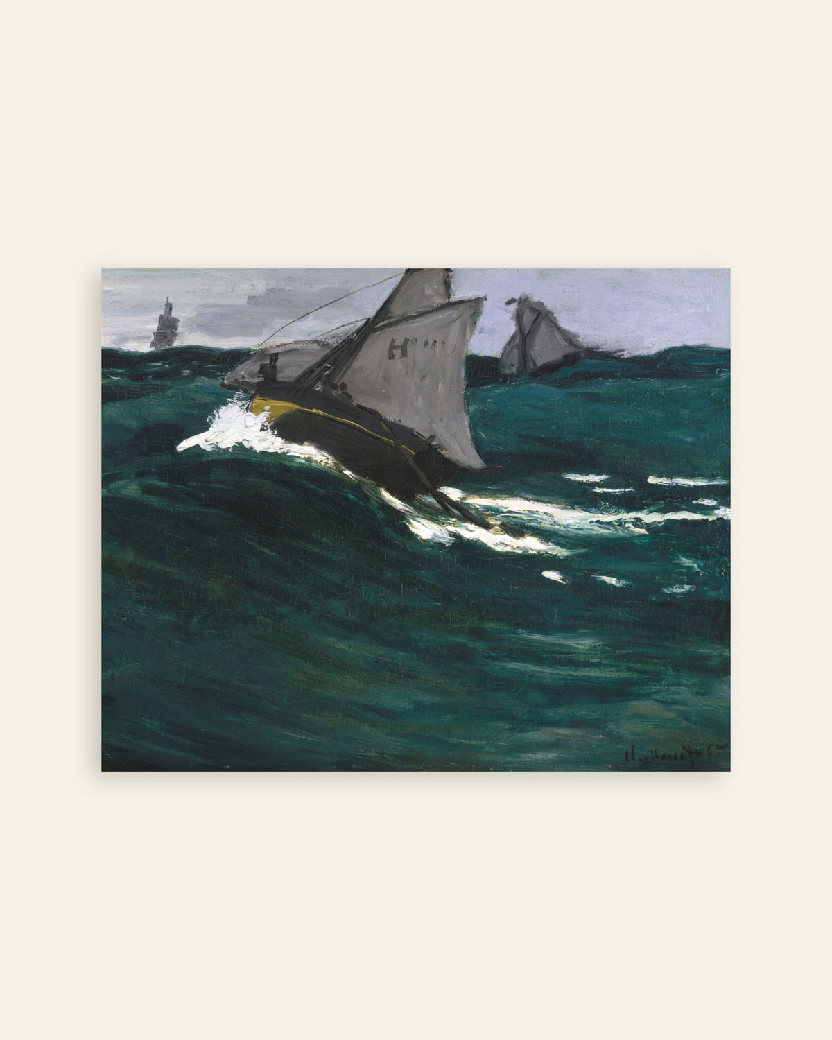 Poster of The Green Wave (c. 1866–1867) by Claude Monet, thumbnail