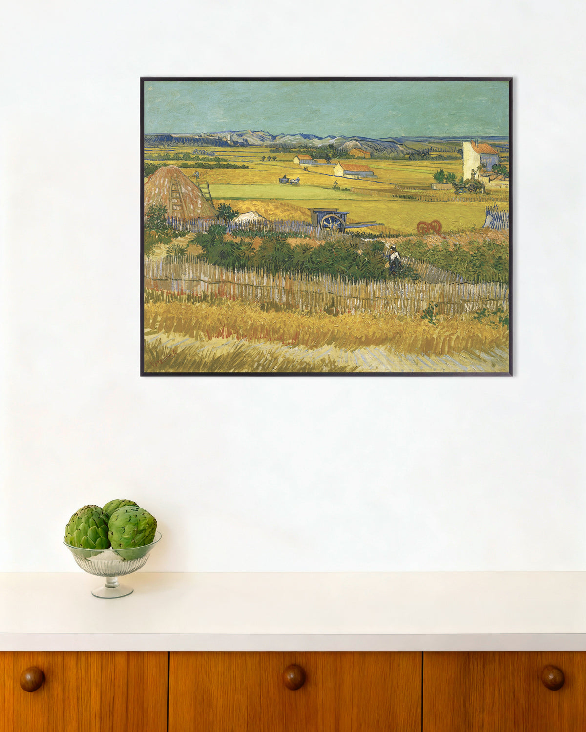 Poster of The Harvest (1888) by Vincent van Gogh, with metal frame