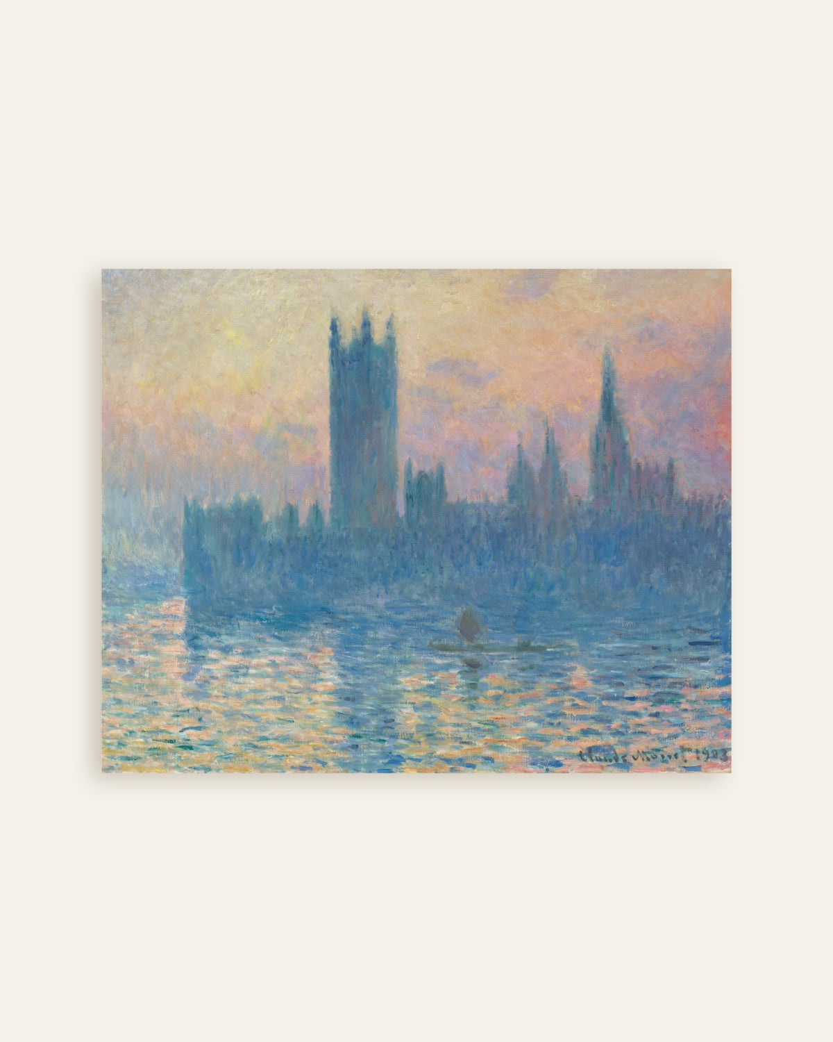 Poster of The Houses of Parliament, Sunset (1903) by Claude Monet, thumbnail