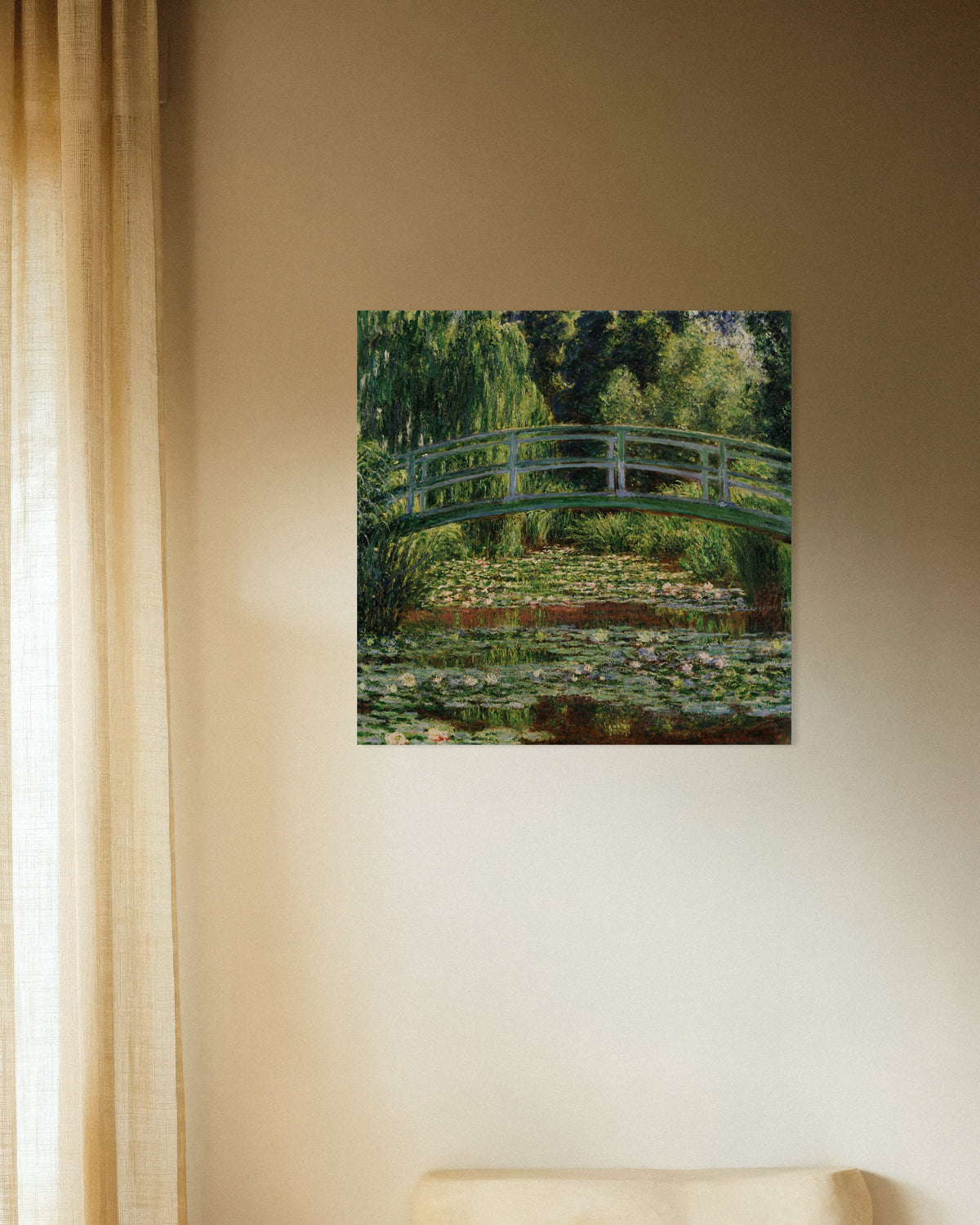 Poster of The Japanese Footbridge and the Water Lily Pool, Giverny (1899) by Claude Monet