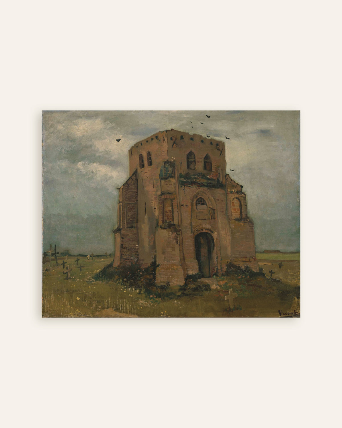 Poster of The Old Church Tower at Nuenen (1885) by Vincent van Gogh, thumbnail