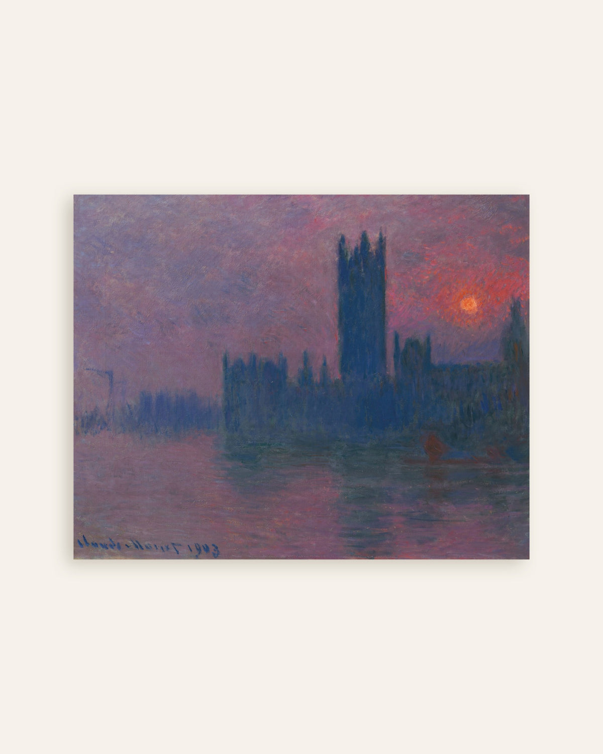 Poster of The Parliament, Setting Sun (1900–1903) by Claude Monet, thumbnail