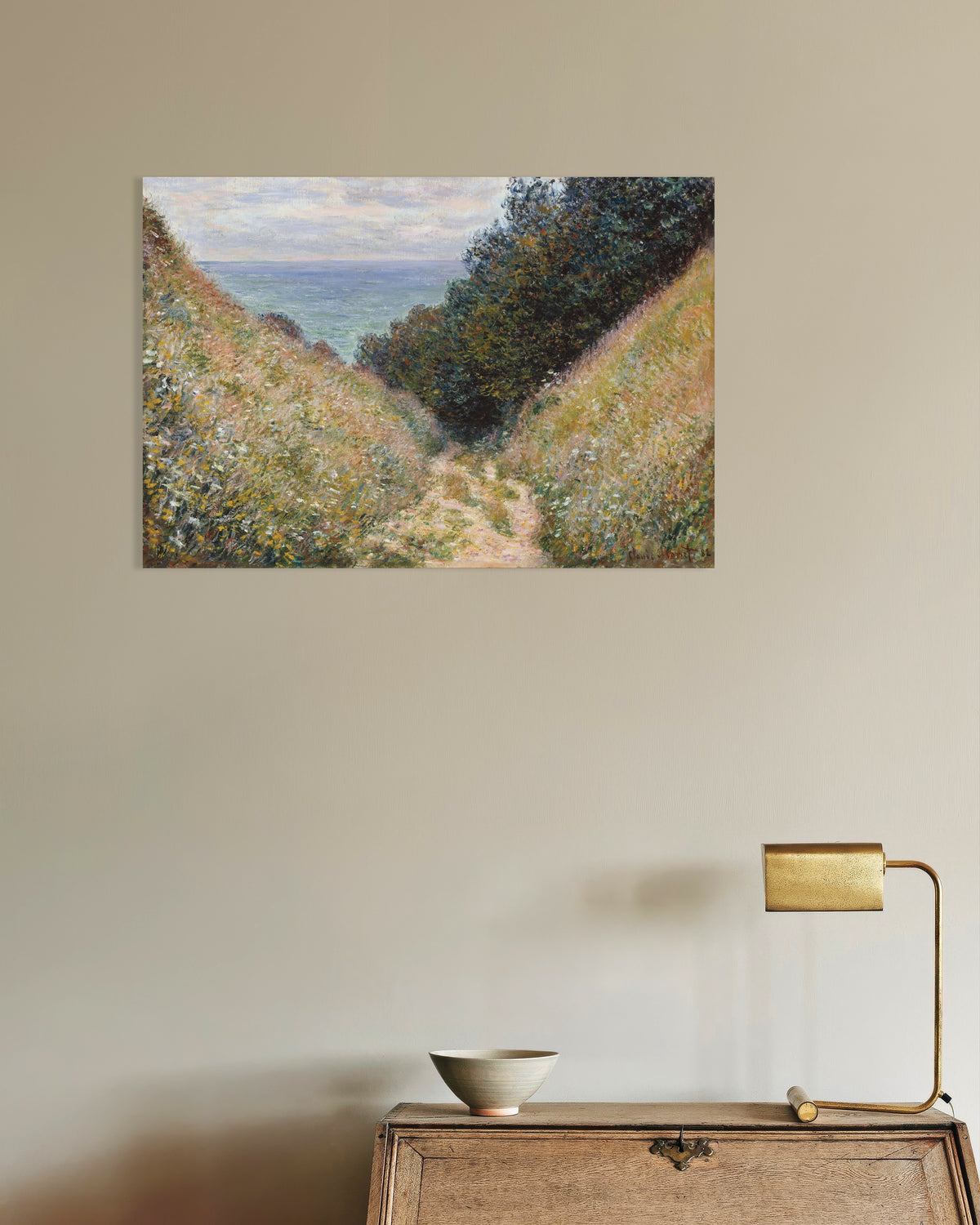 Poster of The Path at La Cavée, Pourville (1882) by Claude Monet
