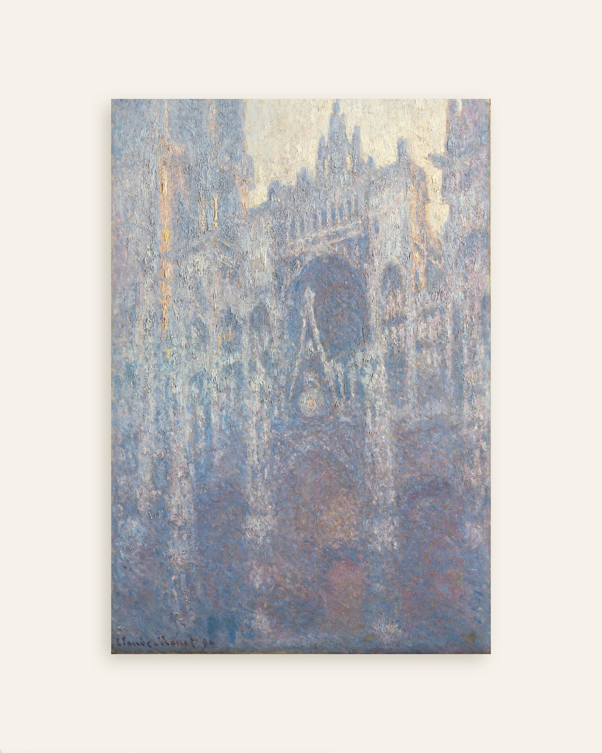 Poster of The Portal of Rouen Cathedral in Morning Light (1894) by Claude Monet, thumbnail