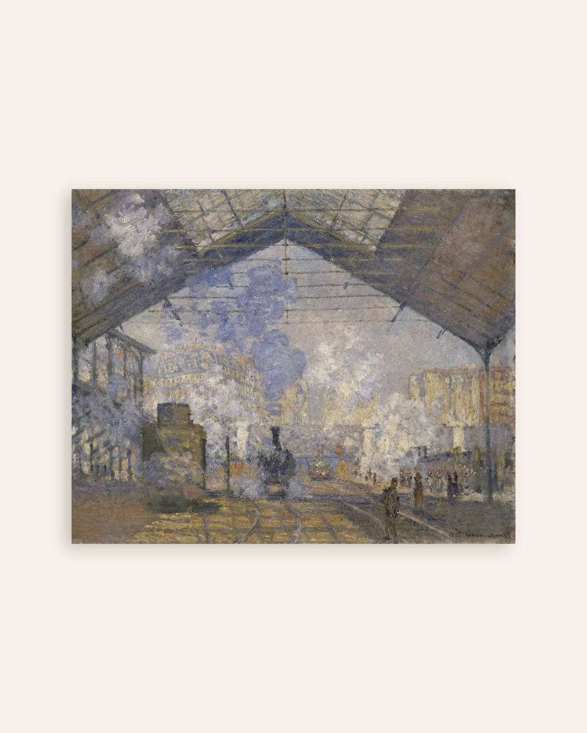 Poster of The Saint-Lazare Station (1877) by Claude Monet, thumbnail