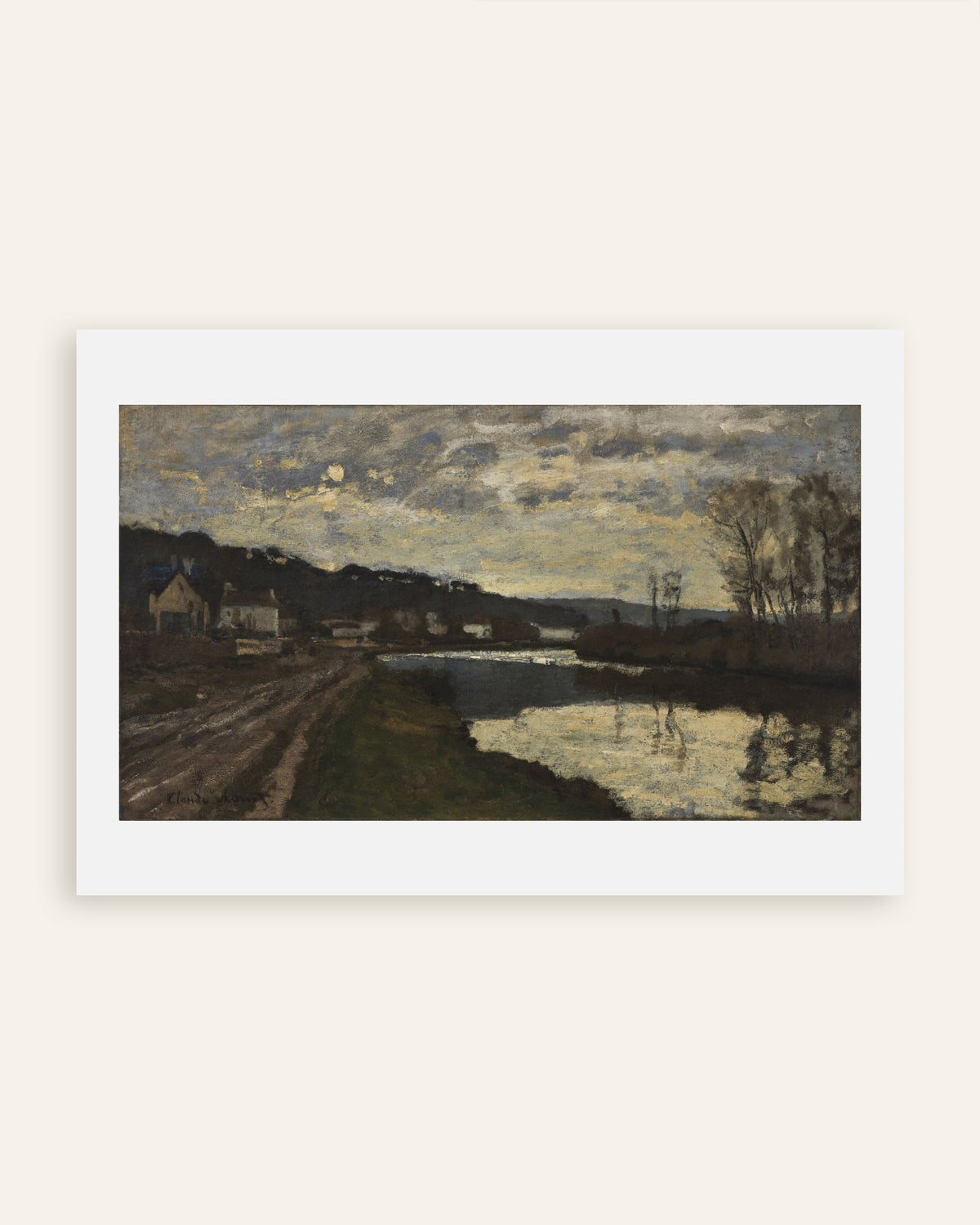 Poster of The Seine at Bougival (1870) by Claude Monet, thumbnail
