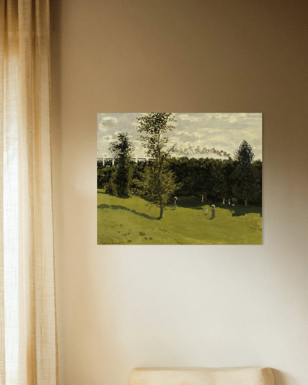 Poster of Train in the Countryside (c. 1870) by Claude Monet