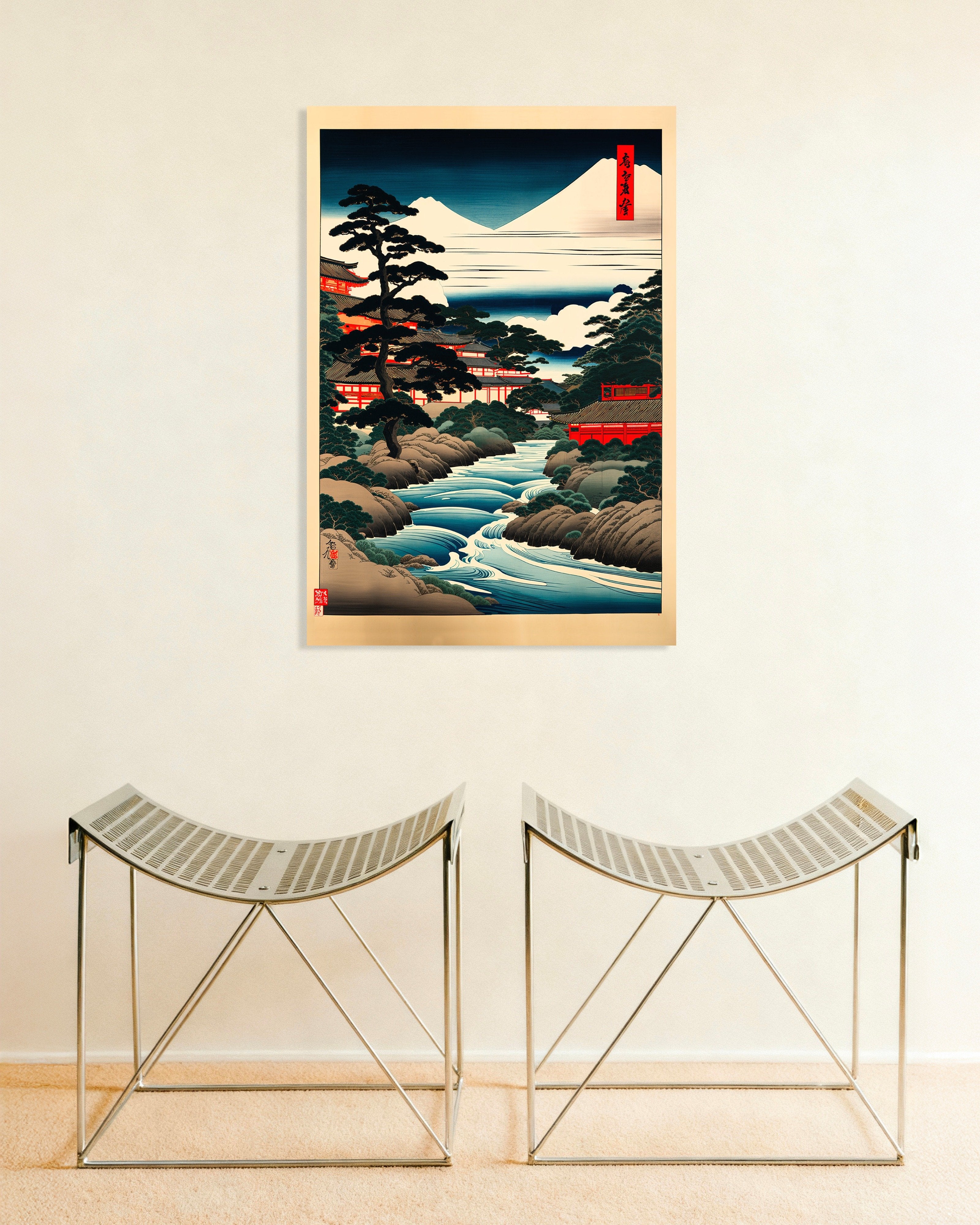 Poster of Ukiyo-e, japanese landscape - Poster