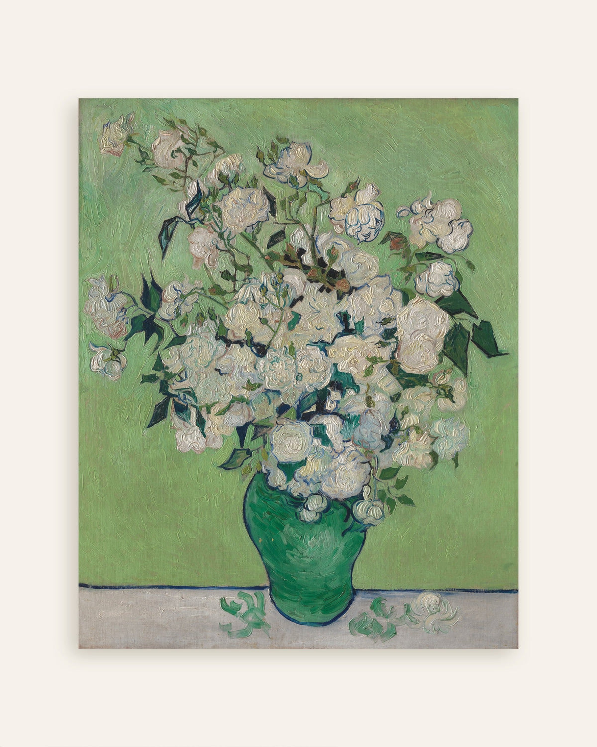 Poster of Vase of Roses (1890) by Vincent van Gogh, thumbnail