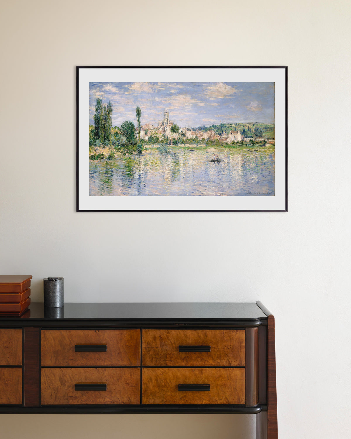Poster of Vétheuil in Summer (1880) by Claude Monet, with metal frame