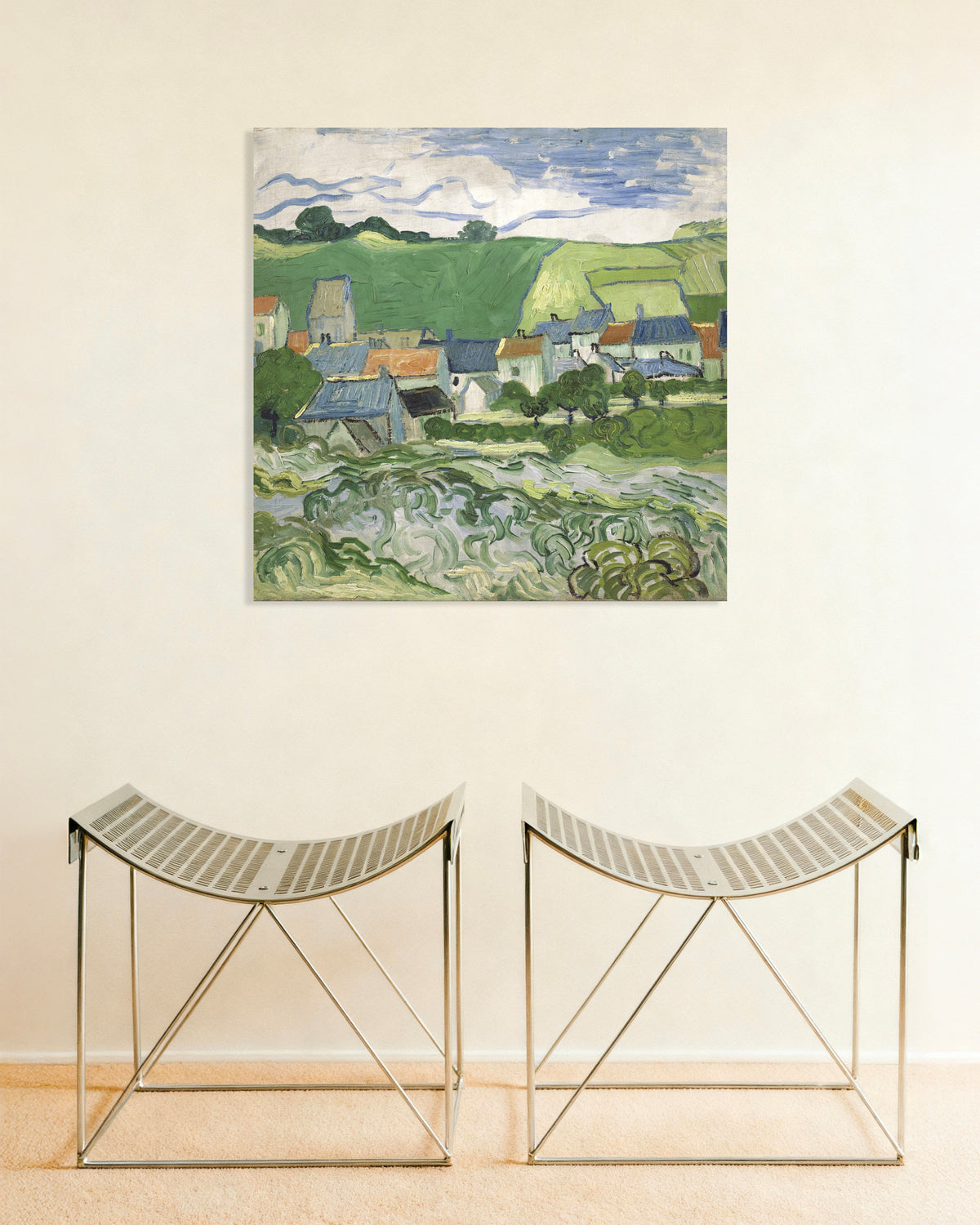 Poster of View of Auvers (1890) by Vincent van Gogh