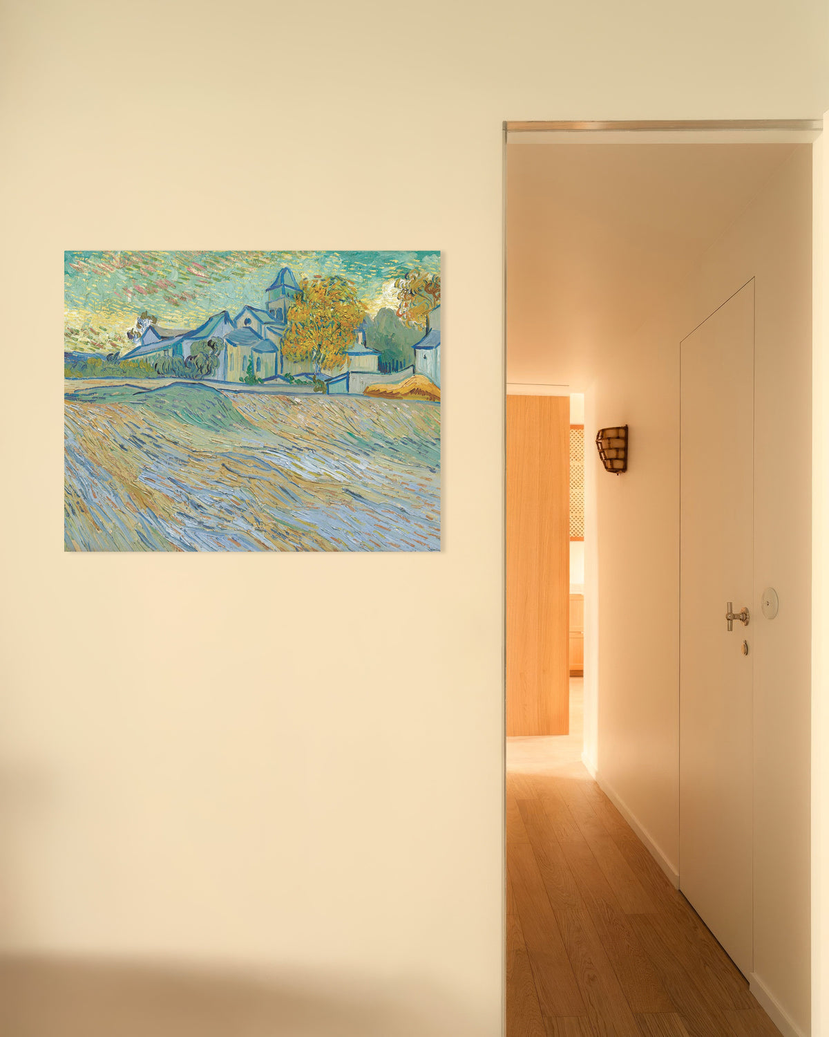 Poster of View of the Asylum and Chapel at Saint-Rémy (1889) by Vincent van Gogh