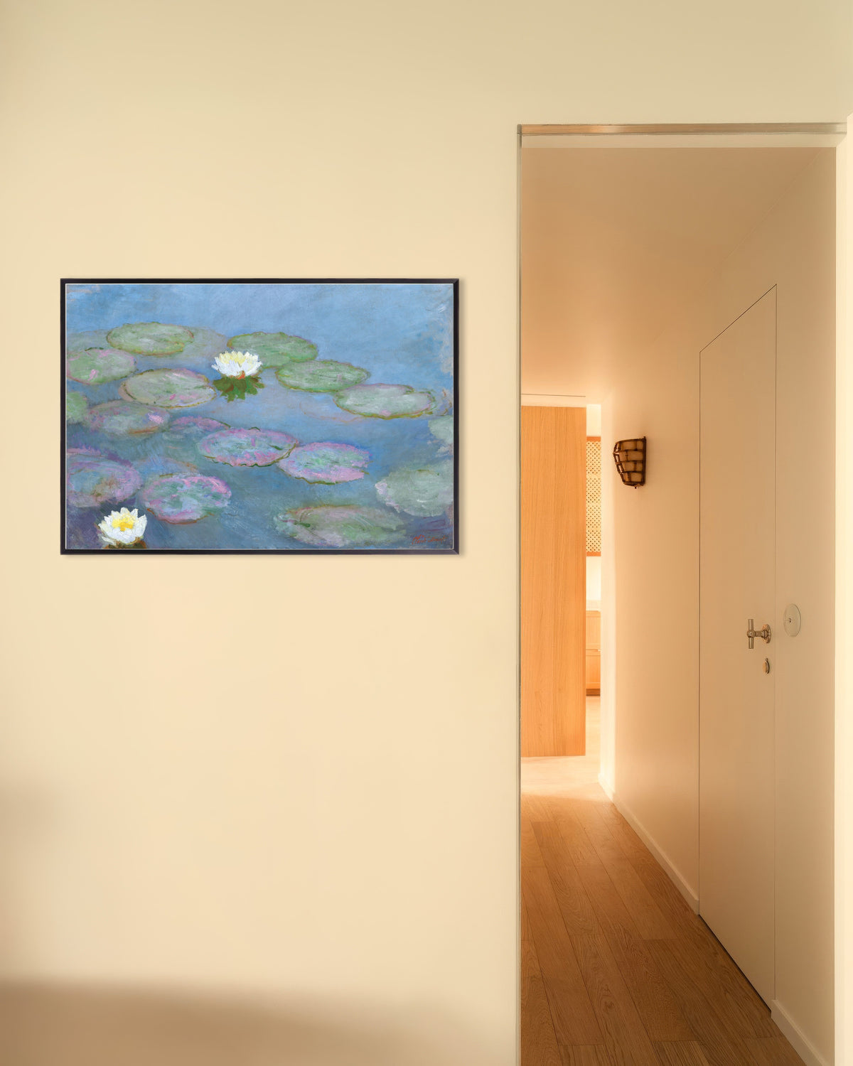 Poster of Water Lilies (c. 1897–1899) by Claude Monet, with metal frame