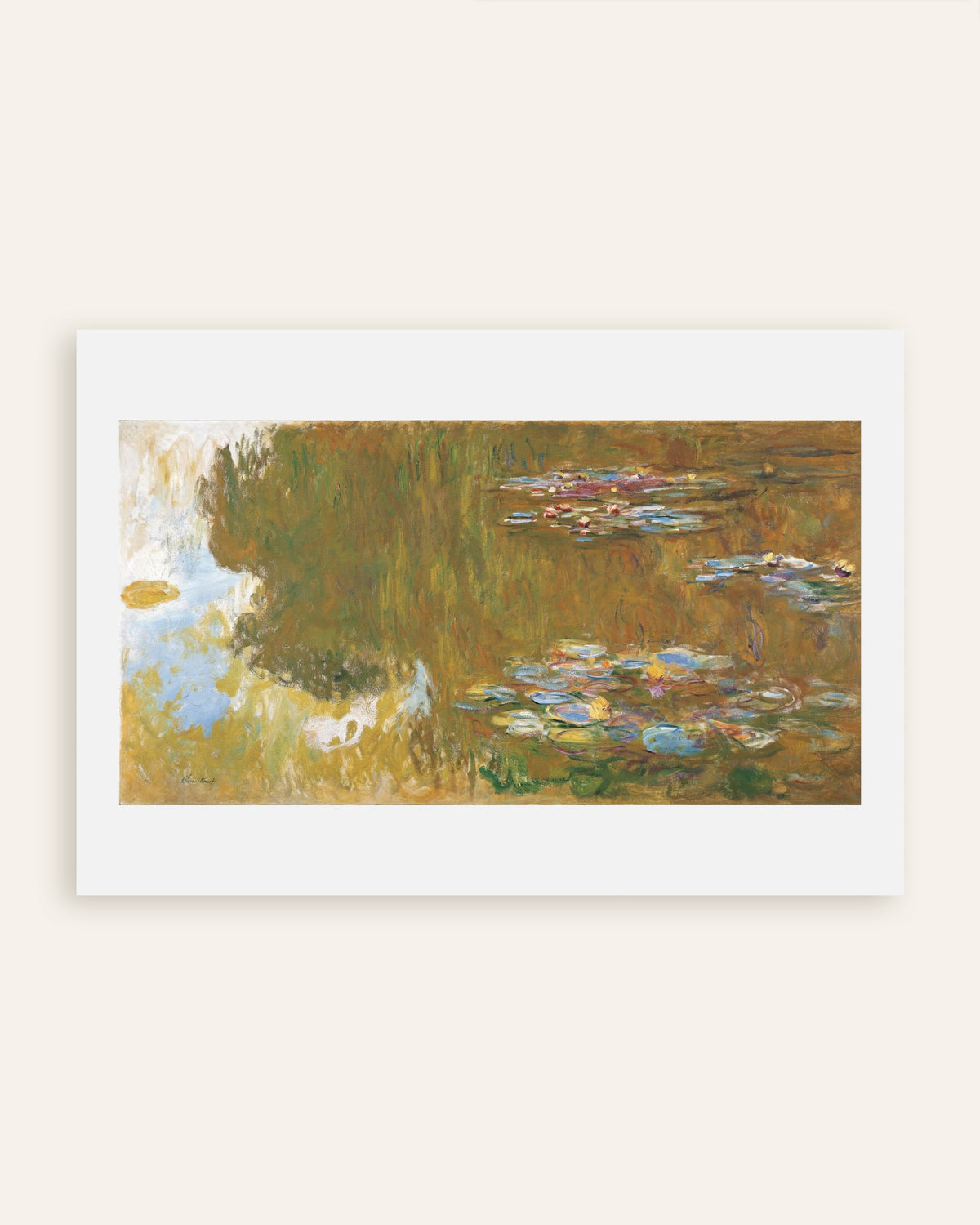 Poster of Water Lily Pond with Willow Reflections (c. 1917–1919) by Claude Monet, thumbnail