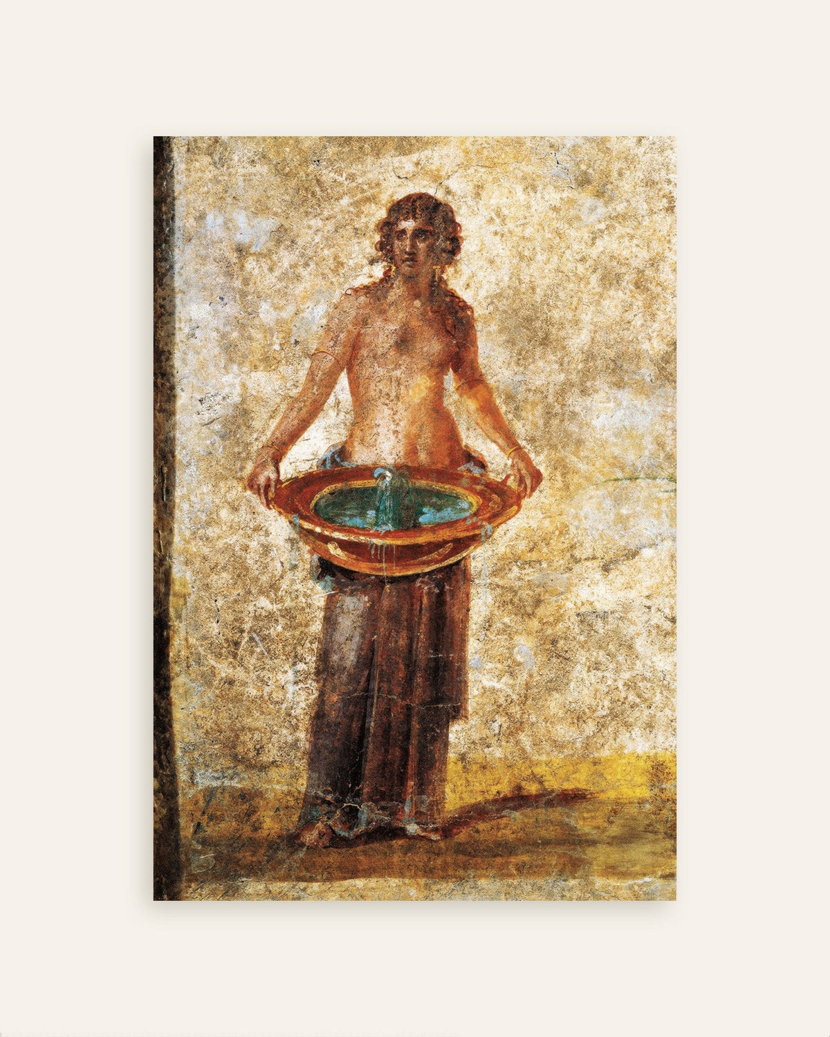 Woman carrying a water basin fresco poster from Pompeii