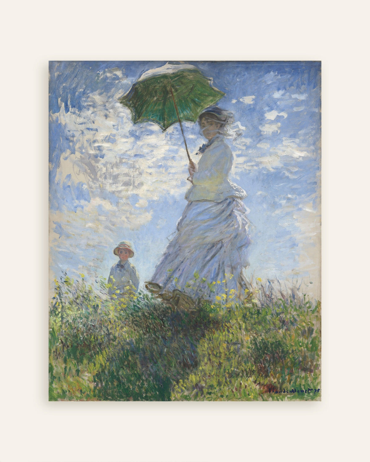 Poster of Woman with a Parasol, Madame Monet and Her Son (1875) by Claude Monet, thumbnail