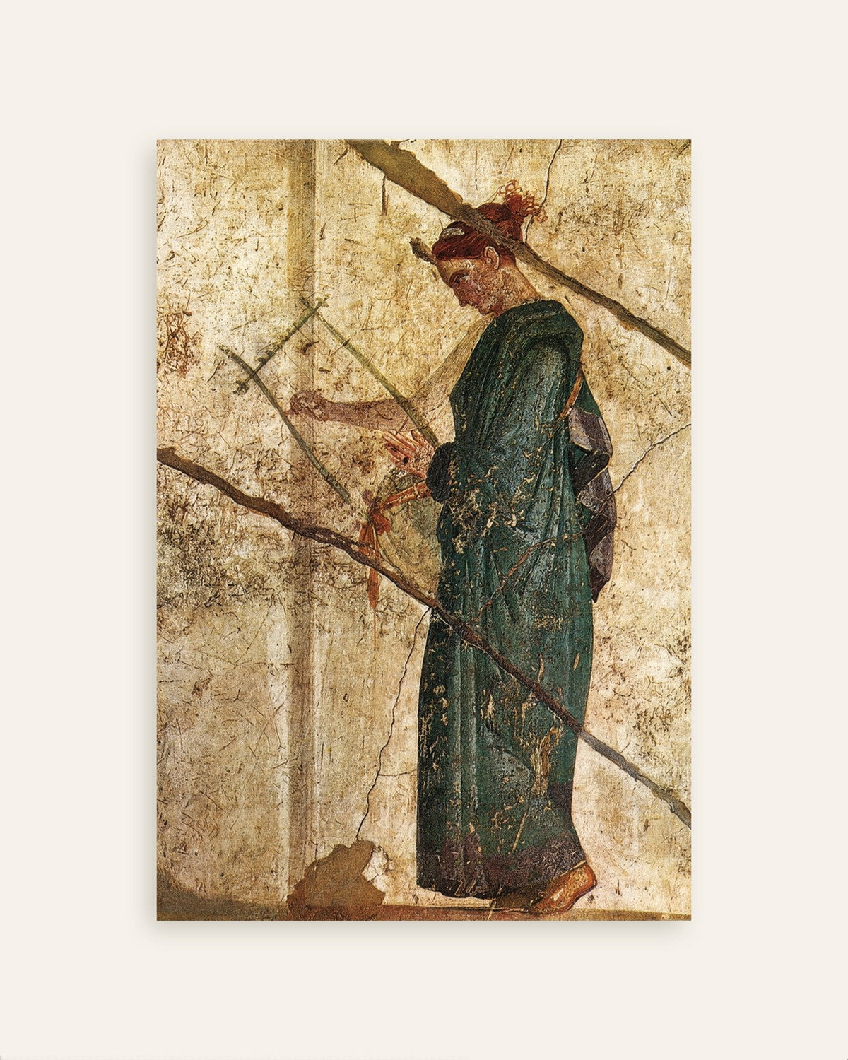 Woman with lyre Roman fresco poster